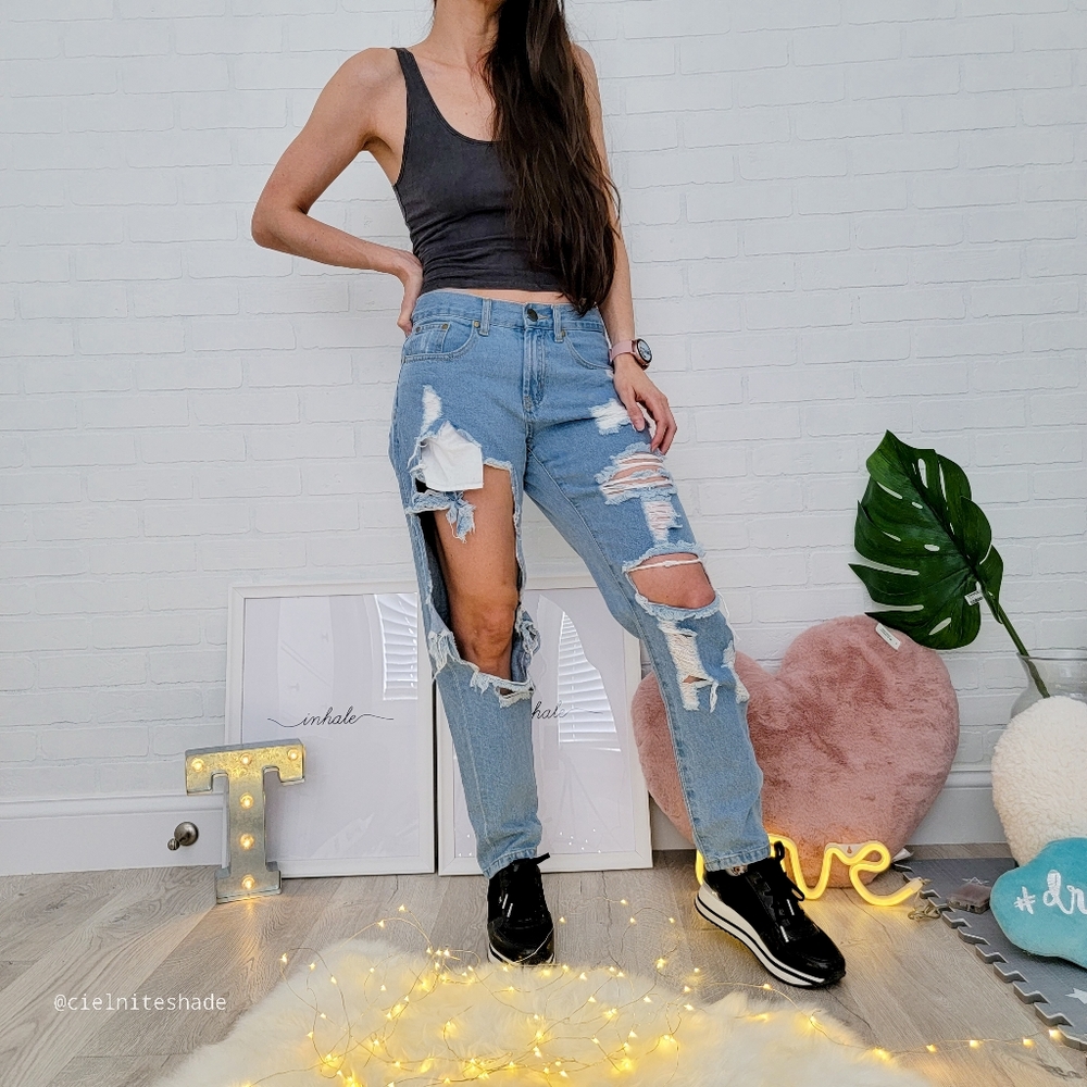 Showpo Haily Ripped Jeans Light Wash